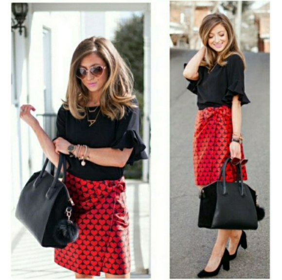 J. Crew Dresses & Skirts - J. CREW NWT Jacquard Wrap Skirt in Red